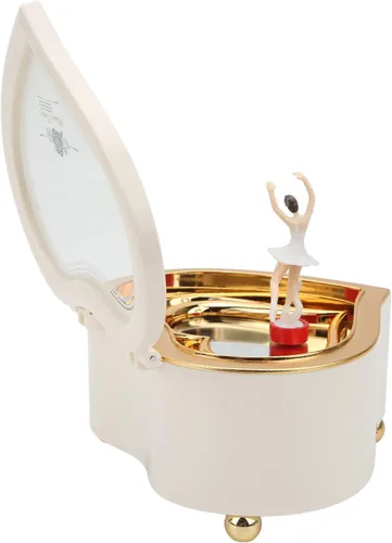 Vista 8 de ENTHUSRI Caja de música con mecanismo de bailarina, caja de música giratoria en forma de corazón, bonita y exquisita mano de obra para regalos