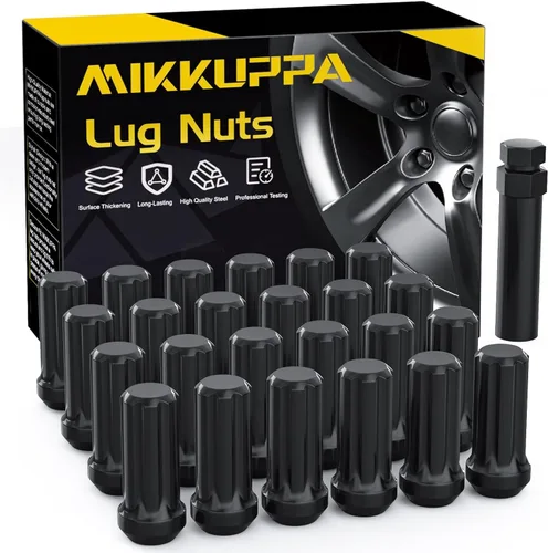 Vista 17 de MIKKUPPA 20 tuercas de llanta 9/16-18 – Reemplazo para Ram 1500 1994-2011, Dodge Dakota 2005-2010, rueda Durango 2004-2009, negro 7 estriado