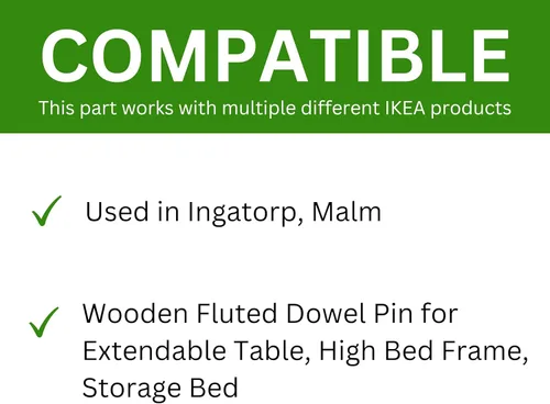 Vista 6 de Spare Hardware Parts Repuesto para pasador estriado de madera IKEA (101367), 5