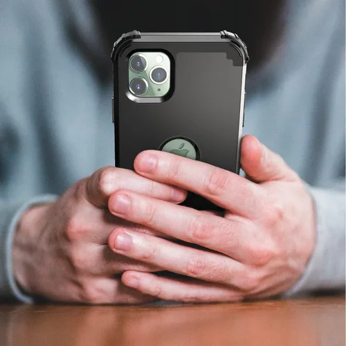 Vista 4 de IDweel Funda para iPhone 11 Pro Max con protector de pantalla de vidrio templado, híbrida 3 en 1 a prueba de golpes, delgada, resistente, cubierta