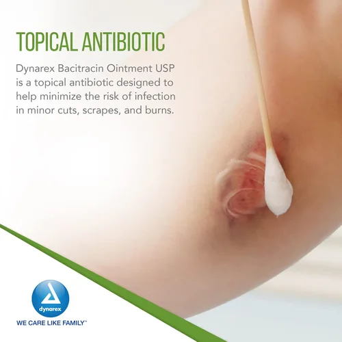 Vista 4 de Dynarex Ungüento tópico de bacitracina USP – Suministros para el cuidado de heridas de primera respuesta para cortes menores, rasguños y quemaduras