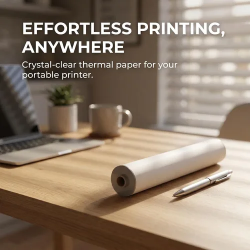 Vista 3 de 2 rollos de papel de impresora compatible con HPRT MT810, hoja térmica A4 de secado rápido, papel térmico directo imprimible para oficina en casa