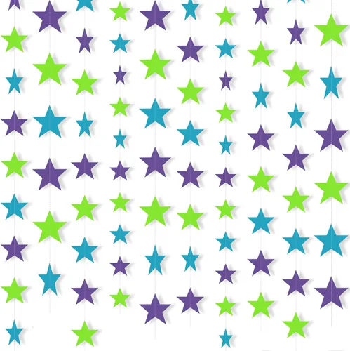 Vista 9 de Patelai Guirnalda de estrellas con purpurina 2026, decoración de graduación de 130 pies, pancarta colgante de estrella para fiesta, cumpleaños