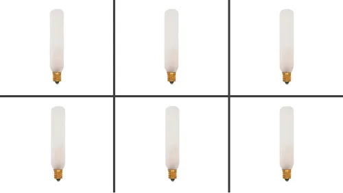 Vista 6 de Satco S3315 15W 120V T6 Frost E12 - Bombilla incandescente con base de candelabro (6 unidades)