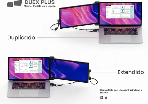Vista 6 de Mobile Pixels Duex Plus Monitor portátil para computadoras portátiles, USB C/USB A Plug and Play 13.3" Extensor de pantalla portátil Duex Plus