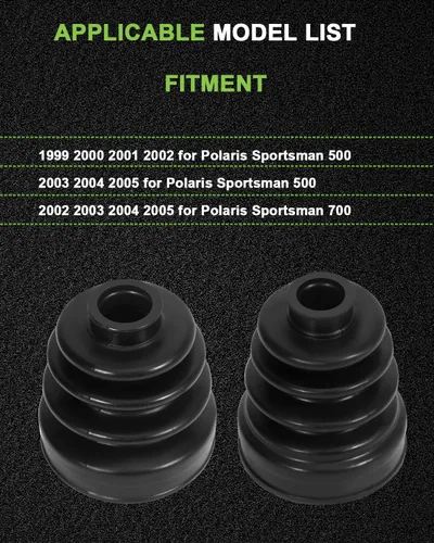 Vista 2 de SCITOO Kit de botas de eje CV para 1999-2005 para Polaris Sportsman 500 700 pares interior exterior Kit de reparación de arranque de junta CV 2PCS