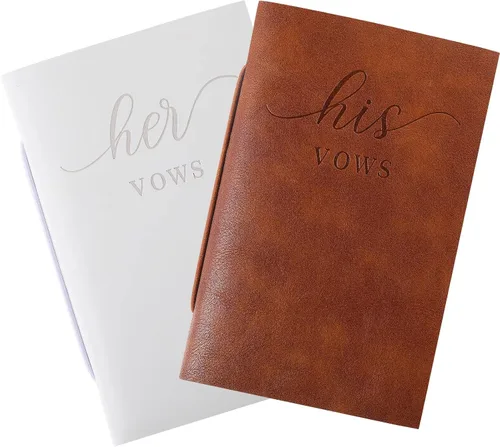 Vista 11 de 2 libros de votos de boda, para él y para ella, cuaderno de votos para boda, diario de votos de boda, libro oficial, 5.9 x 3.9 pulgadas, despedida