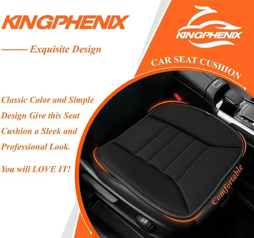 Vista 9 de kingphenix Cojín de asiento de coche con espuma viscoelástica de 1.2 pulgadas, cojín de asiento para coche y silla de oficina (negro)