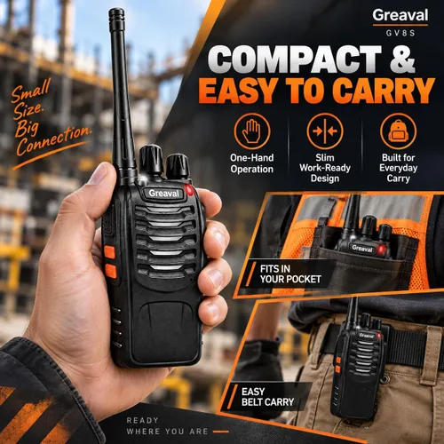 Vista 3 de Walkie Talkies de largo alcance, paquete de 6, recargable de 16 canales