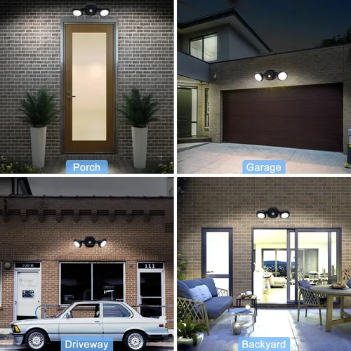 Vista 9 de Paquete de 2 luces LED inalámbricas con sensor de movimiento que funcionan con pilas, luces de inundación LED inalámbricas con control remoto, luz