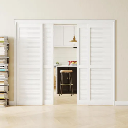 Vista 22 de 5-Panel Closet Doors, 48"(Double 25") x 80" Sliding Door for Bedrooms