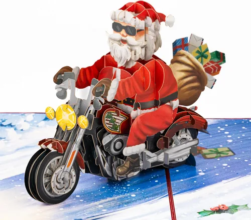 Vista 6 de POPWOW Tarjeta desplegable de vacaciones de montaña, Feliz Navidad, nieve, esquí, tarjetas de felicitación 3D, regalos para mujeres, hombres, niños