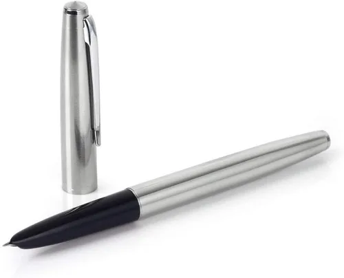 Vista 4 de Gullor Juego de 5 plumas estilográficas clásicas de acero inoxidable EF con convertidores de tinta
