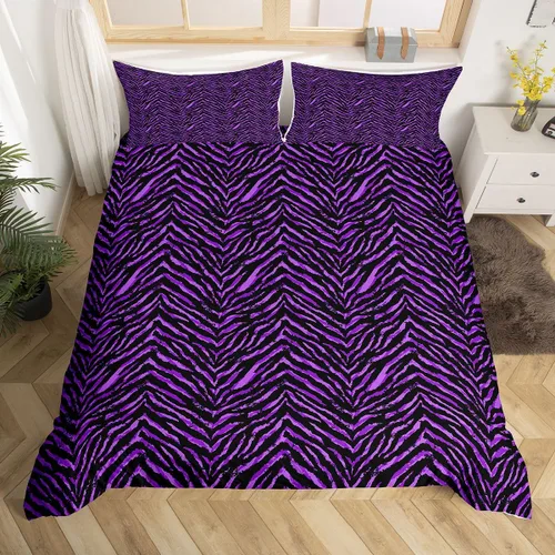 Vista 11 de Juego de funda de edredón con estampado de leopardo abstracto, tamaño individual, juegos de ropa de cama de piel de guepardo negro y gris