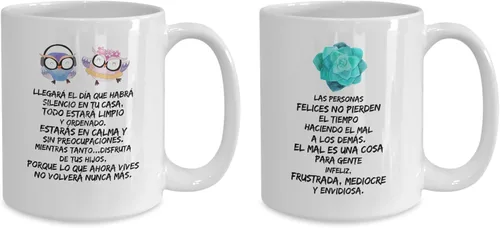 Vista 2 de Regalo para amigos Taza de cafe para hermana Perfecto regalo para graduados, profesionales y estudiantes Vaso con afirmaciones positivas