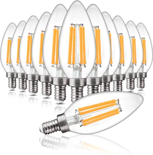 Vista 8 de ALAMPEVER Paquete de 6 bombillas para lámpara de techo, equivalente a 40W, foco E12 de candelabro, foco LED regulable de 330 lm, 2200 K blanco