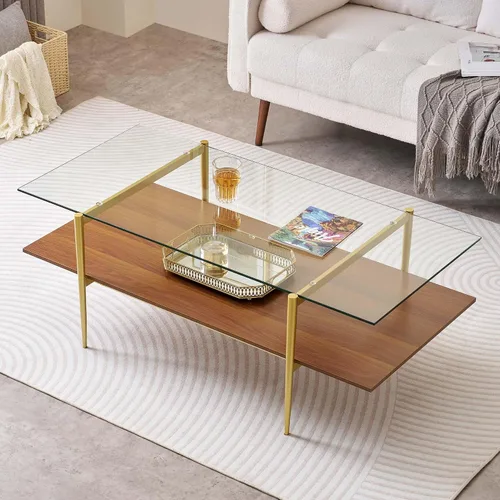Vista 23 de LumFurn Mesa auxiliar redonda de cristal, mesa de sofá de diseño moderno de mediados de siglo para sala de estar, 18 pulgadas de diámetro x 23