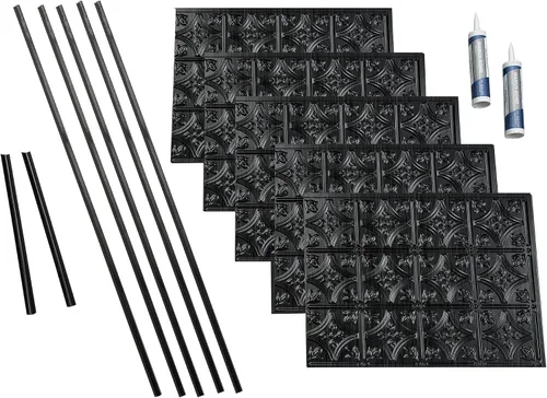 Vista 13 de FASÄDE Kit de protector contra salpicaduras decorativo de vinilo estilo tradicional/patrón 1 de 15 pies cuadrados en bronce antiguo