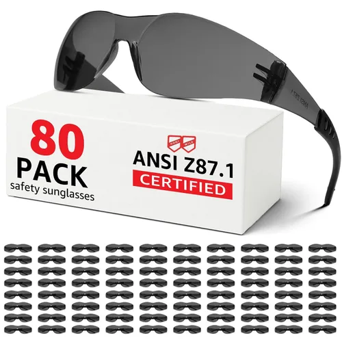 Vista 10 de Gafas de seguridad ANSI Z87.1 transparentes, paquete de 120 unidades, gafas de seguridad para hombres y mujeres, gafas de protección transparentes