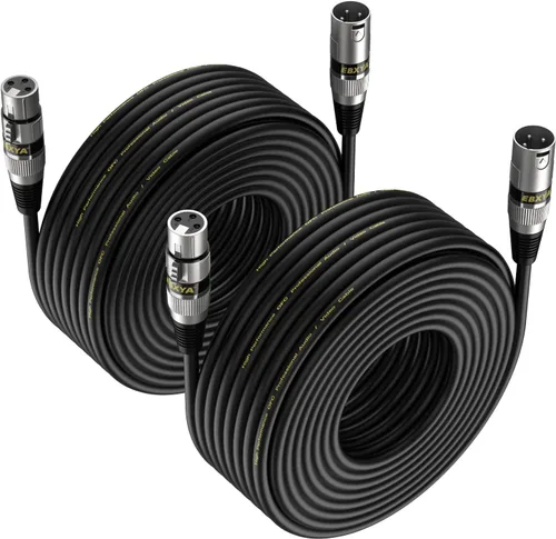 Vista 19 de EBXYA Paquete de 10 cables XLR de 3 pies - Cables de micrófono equilibrados DMX macho a hembra Cables de conexión premium, 3 pines