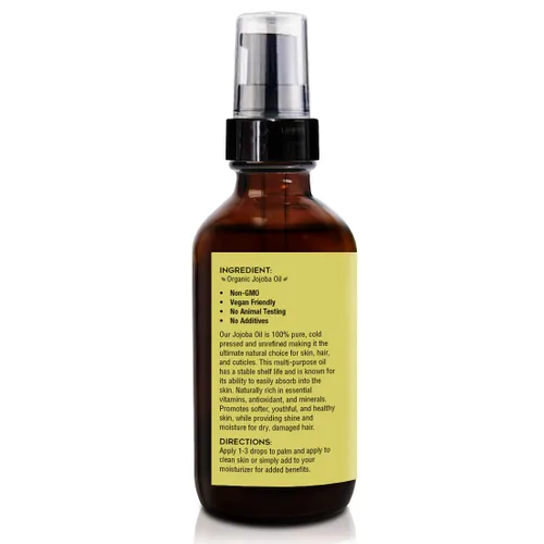 Vista 8 de Tropical Holistic Aceite de jojoba de 4 onzas, natural, puro, prensado en frío, sin refinar, hidratante para piel, cuero cabelludo seco, cabello