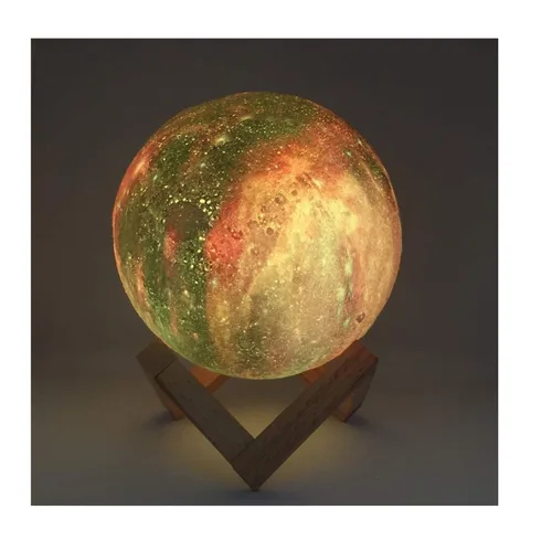 Vista 4 de Lampara Luna Impresión 3d Luz Led Nocturna Táctil 8