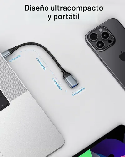 Vista 2 de AILKIN - Adaptador USB C a USB 3.0, USB C macho a USB hembra OTG Cable