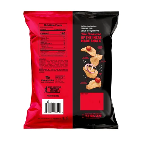 Vista 2 de Inka Crops Patatas fritas Kettle Cebolla carmelizada y barbacoa, 5 onzas (paquete de 1)