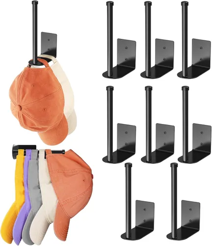 Vista 14 de Durmmur Paquete de 2 Percheros para Gorras de Béisbol, Organizador de Sombreros de Acero Inoxidable para Gorra de Béisbol, Organizador