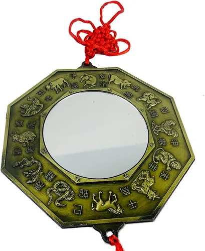 Vista 5 de Nuevo espejo chino de Feng Shui Bagua de 12 zodiacos de gran
