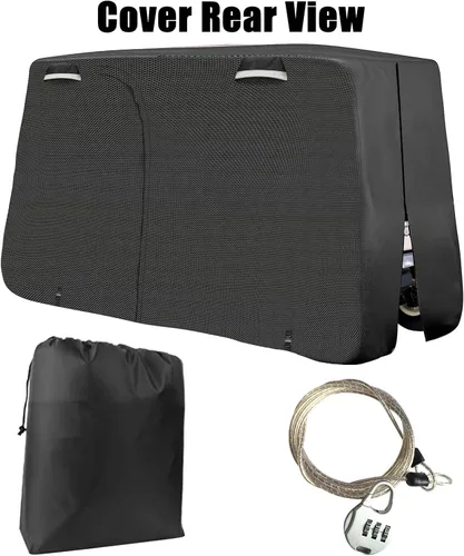 Vista 7 de SAPUBK Funda para carrito de golf, accesorios para carrito de golf con cremallera de puerta lateral, compatible con Club Car/EZ-GO/Yamaha