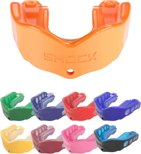 Vista 40 de Shock Doctor Gel Max - Protector bucal, protección resistente y ajuste personalizado, juvenil, frambuesa azul