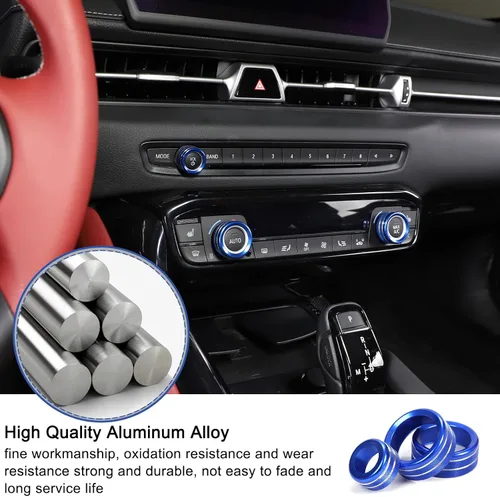 Vista 4 de Daeiclru Cubierta de perilla de volumen y aire acondicionado compatible con Toyota Supra GR A90 A91 MK5 2018-2022, cubierta de botón de volumen