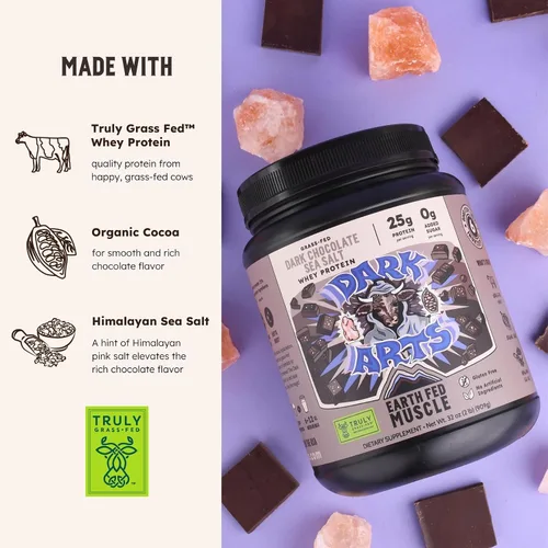 Vista 4 de Earth Fed Muscle Dark Arts - Suero de chocolate negro salado, una porción