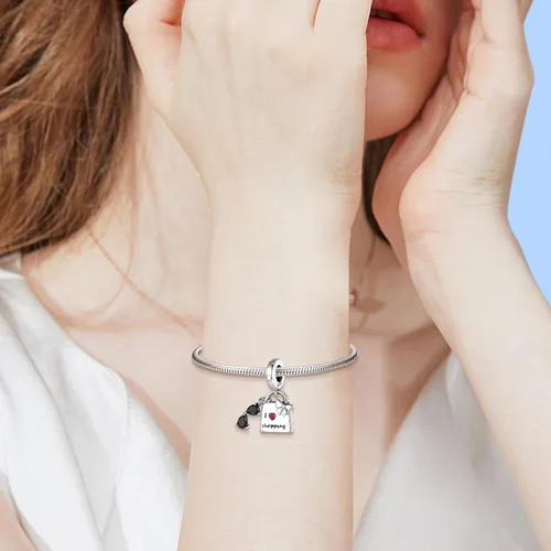 Vista 5 de PICKBEAU S925 Sterling Silver Charms Bracelet Necklace Keychain Sunglasses Bag Butterfly Sunflower Charm Beads DIY Jewelry Gifts For Women