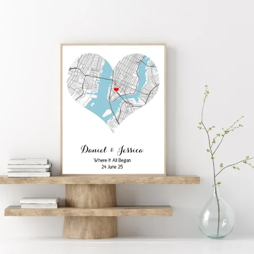 Vista 12 de VIRAGIL Mapa personalizado de dónde nos encontramos, Donde comenzó todo, Regalos de impresión de mapa de compromiso, Mapa de ciudad personalizado