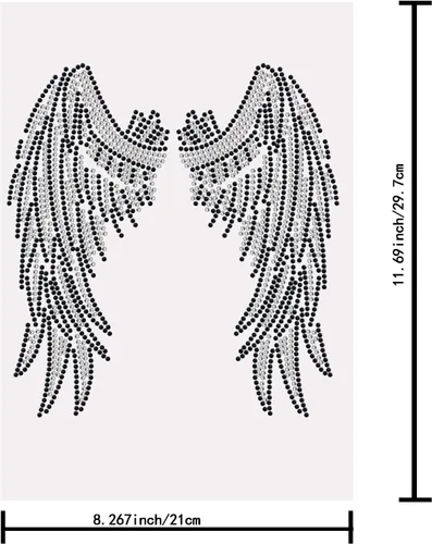 Vista 2 de SUPERDANT Diamantes de imitación para planchar con alas de ángel para ropa, calcomanías de transferencia de calor de cristal, parches de diamantes