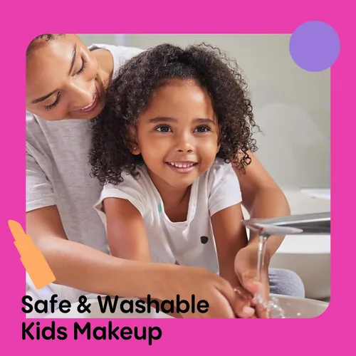 Vista 6 de Kit de maquillaje infantil para niña, juego de maquillaje lavable, real, seguro y no tóxico, juguetes de princesa para niños de 3 a 6 años, juguetes