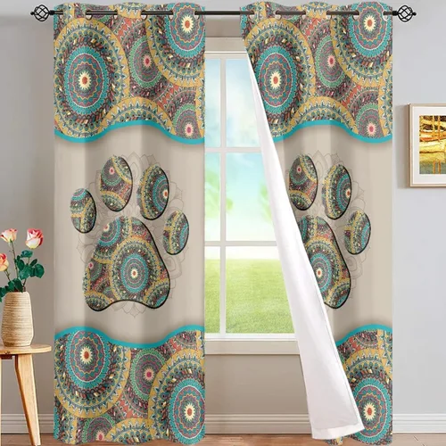 Vista 15 de ZFRXIGN Cortinas opacas para ventana de caballo azteca occidental, 63 pulgadas de largo, para cuarto de bebé, sala de estar, dormitorio, 2 paneles