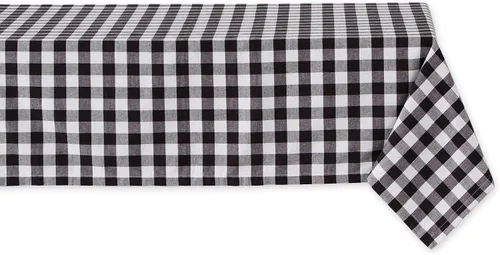 Vista 16 de DII Checkered Tabletop Collection 100% algodón, lavable a máquina, camino de mesa, 14x108, amarillo