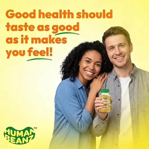 Vista 6 de Human Beanz Gomitas de gelatina de vitamina C para adultos, suplementos dietéticos de apoyo inmunológico, vegetariano, 120 granos de gelatina Citrus