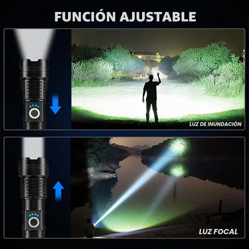 Vista 6 de MIXILIN - Linternas recargables de alto lúmenes, paquete de 4 99,000 lúmenes, linterna LED súper brillante con 5 modos, linterna de mano impermeable