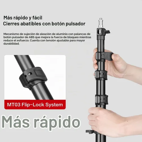 Vista 4 de FreeSea Soporte de luz resistente para fotografía MT-03, trípode de Aluminio
