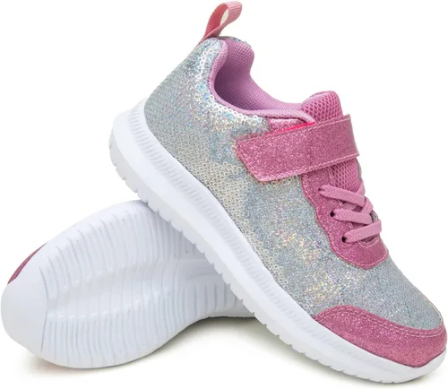 Vista 3 de Toandon Tenis ligeros con lentejuelas brillantes para niñas de 5 a 10 años