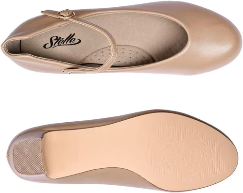 Vista 2 de Stelle Zapatos de carácter para mujer, zapatos de baile de 1.5"2" con correa de tobillo, tacones de baile para sala de baile, salsa, tango