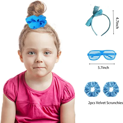 Vista 3 de Girls 80s Outfit Costume Accessories 7pcs 70s 1980s 90s Costumes