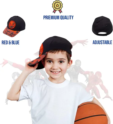 Vista 2 de Marvel Spiderman Hat for Boys, Breathable Spiderman Baseball Cap for Toddlers, Boys Ages 3-9