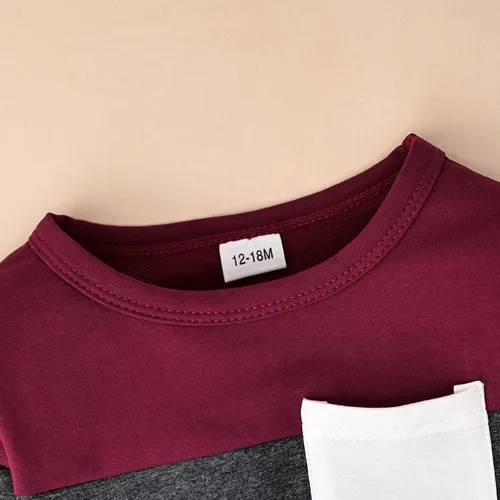 Vista 31 de Ropa de otoño e invierno para bebé, trajes de niño pequeño, sudadera de manga larga, sudadera de retazos y pantalones, 2 piezas, 12 meses a 5 años