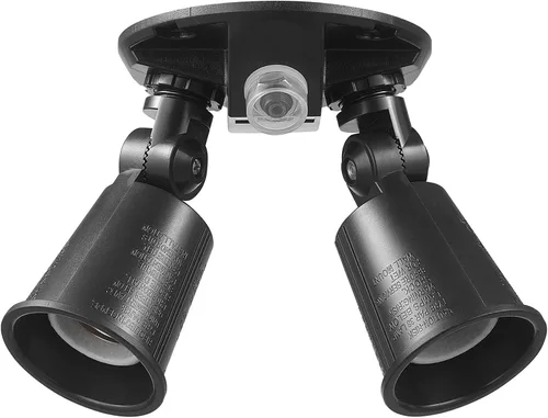 Vista 5 de GLOBE Electric Luz de inundación automática de 240 W de doble cabeza negra cableada de seguridad del atardecer al amanecer, foco, al aire libre