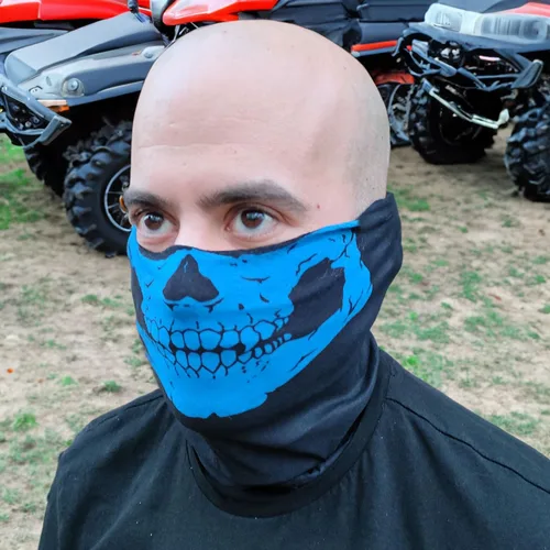 Vista 2 de 8 máscaras faciales de calavera, pasamontañas, fantasma, motociclista, bandana para motocicleta, bufanda mágica, a prueba de polvo, calentador